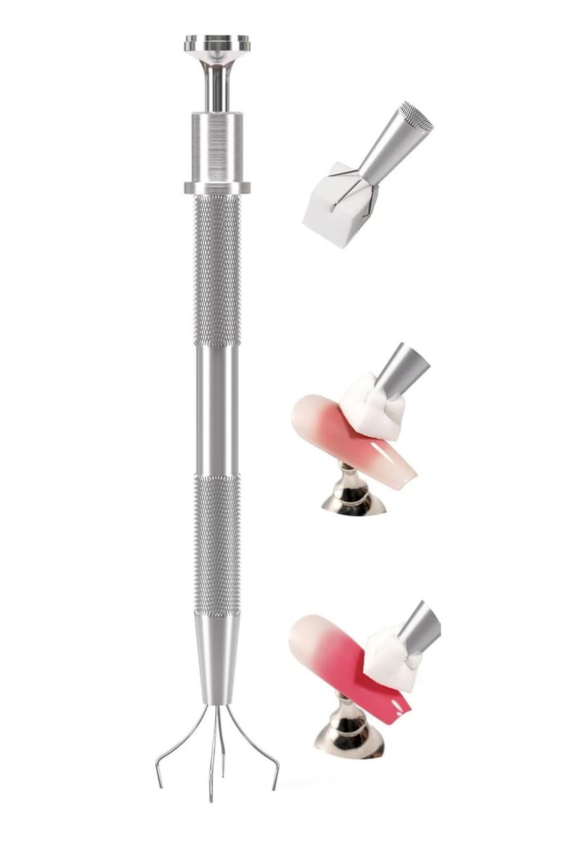 Karroy Smart Grabber for Pat Paint Nail Gel, 4 Claws Grabbing Pen for Nail Sponge Patting Ombre Gradient Gel, Nails Art Design at home (Grabbing Pen) - Image 1